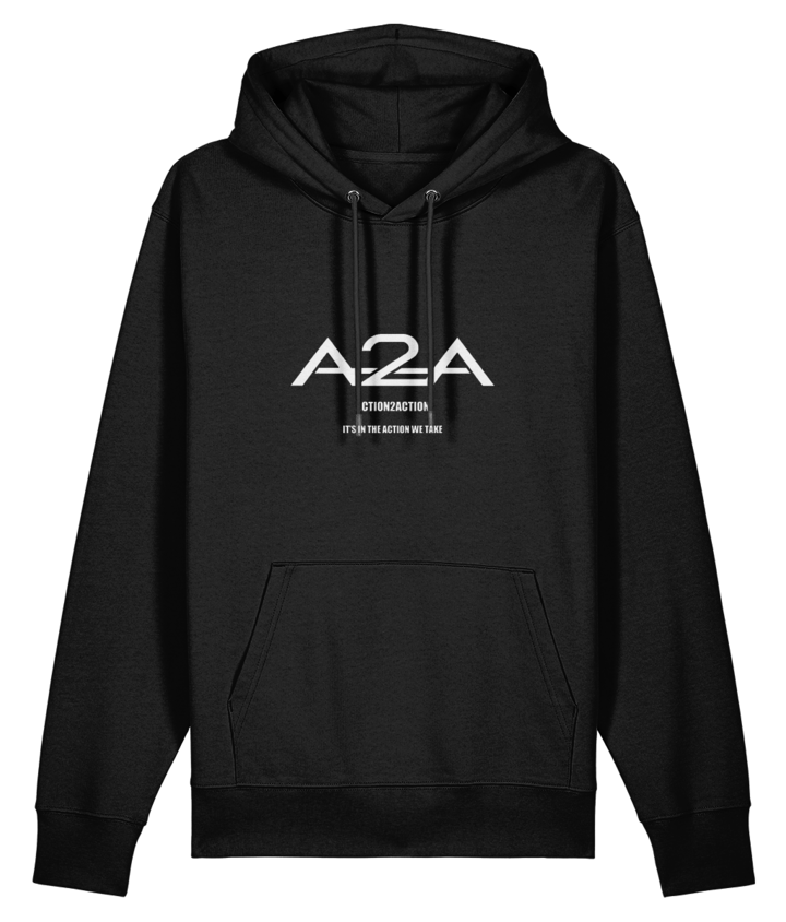 Previous supplier design: Action2Action Original Hoodie in Black. New branding is not shown.