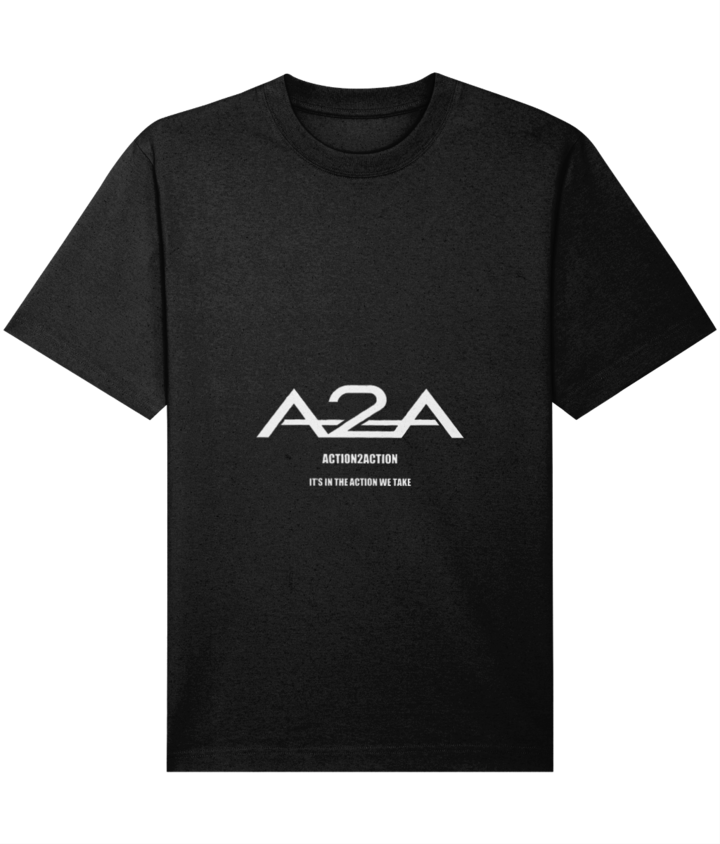 Previous supplier design: Action2Action Original T-Shirt in Black. New branding is not shown.