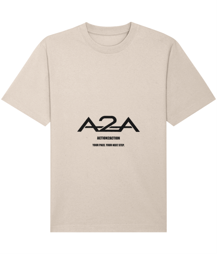Previous supplier design: Action2Action Original T-Shirt in Cream. New branding is not shown.