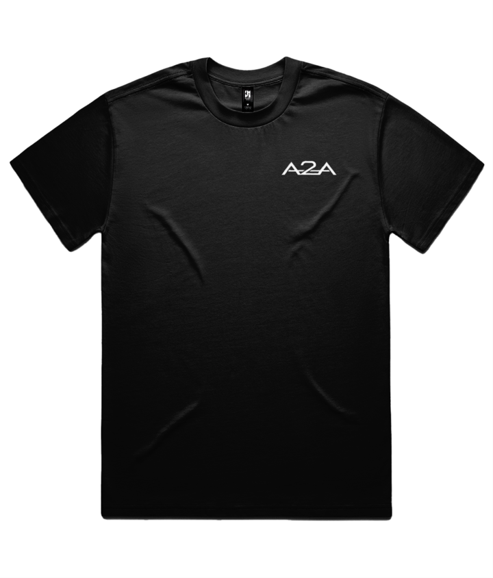 Previous supplier design: A2A Heavy Oversized T-Shirt in Black. New branding is not shown.